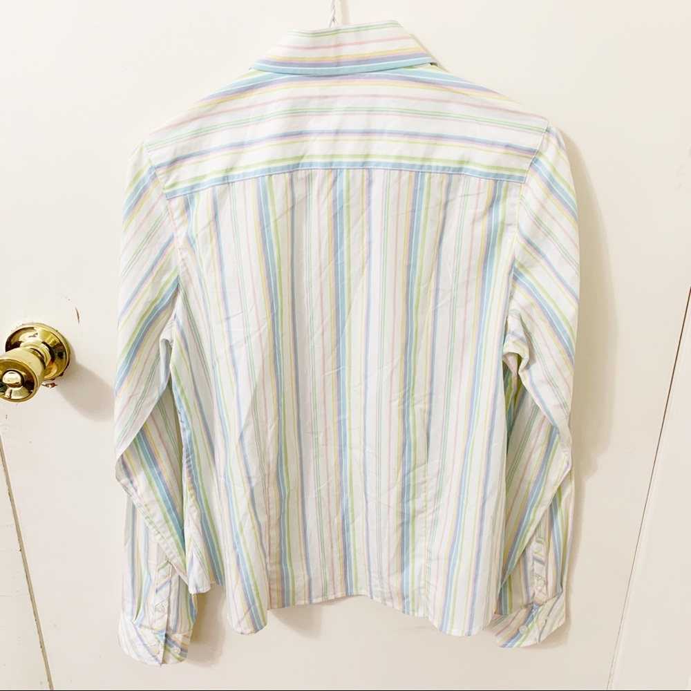 Lilly Pulitzer pastel stripe button down shirt top Medium - Picture 2 of 5